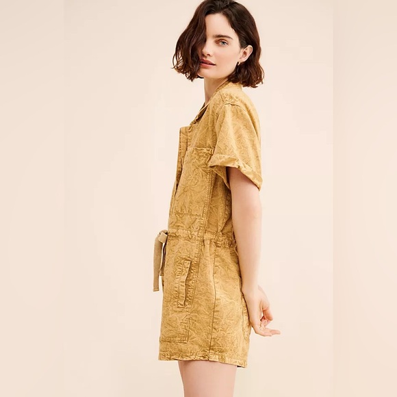 NWOT FREE PEOPLE Rhodes Chino Romper in Neutral size Large - Picture 2 of 7